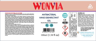 wonvia 100 ml gel label.jpg PACKAGE LABEL: PRINCIPAL DISPLAY LABEL - wonvia 100 ml gel label